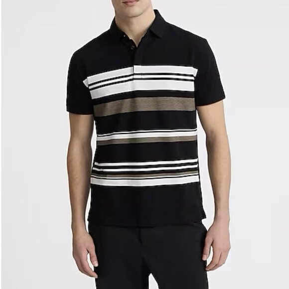 Express Men's Multi Striped Perfect Pima Cotton Pique Polo Size M Tall - NWT $64 - Picture 2 of 15